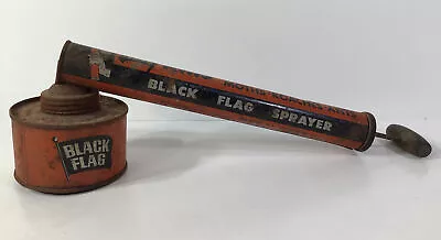 Vintage Black Flag Metal/ Tin Hand Spray Pump~Cool Graphics ~ • $9.99