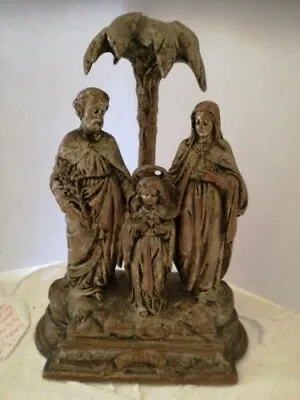 Ancient Bronze Holy Family Statue Cm 12x 16x6 • £67.33