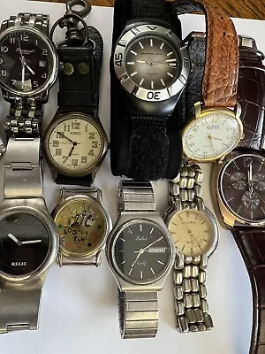 $24.50 • Buy Mens Watches Lot (10) Gruen, Belair, Armitron, Relic, Guess, Fossil, Panama Jack