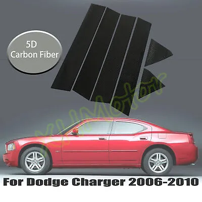 5D Carbon Fiber Window Pillar Post Trim Decal Sticker For Dodge Charger 2006-10 • $16.88