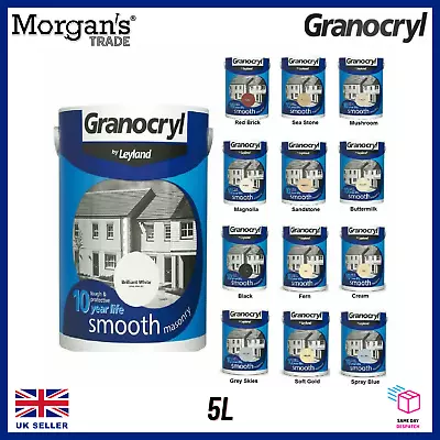 Granocryl Exterior High Quality Smooth Masonry Outdoor Paint 5L All Colours • £24.99