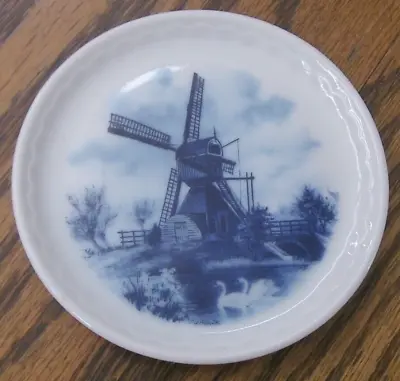 Ter Steege BV Vintage Delft Blauw 1984 Hand Painted Coaster/Butter Pat 3-5/8  F4 • $9.99