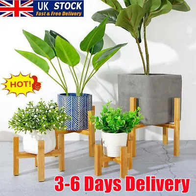 £6.36 • Buy Wooden Plant Pot Stand Indoor Rack Flower Planter Display Holder Shelf UK