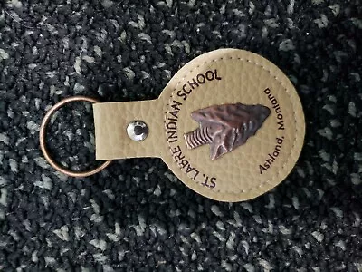 St Labre Indian School Ashland Montana Round Leather Copper Arrowhead Key Chain • $9.99