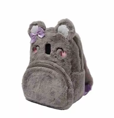 Claire's Club Furry Koala Purple Bow Mini Backpack New With Tags • $29.99