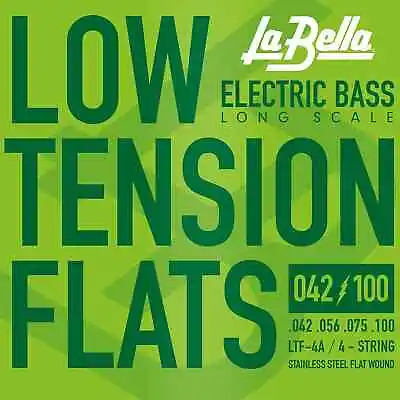  La Bella LTF-4A Low Tension Flexible Flat Wound Bass Strings - (42-100) • $45.95