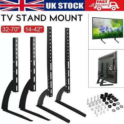 Universal Top TV Table Stand Leg Mount LED LCD Flat Screen 14-70 Inch TV Bracket • £11.99