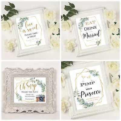 Personalised Eucalyptus Wedding Sign  - Choose Your Size & Style • £4.50