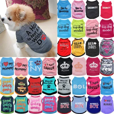 £3.95 • Buy Small Dog T-Shirt Vest Pet Puppy Cat Summer Clothes Coat Top Outfit Costume UK