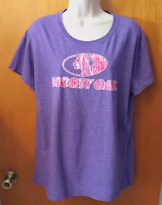 Original Womens Mossy Oak Purple T Shirt W/ Pink Logo Cotton Tee -Size XL -NWOT • $11.99