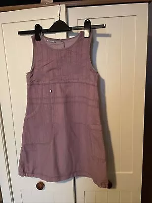 MINYMO Girl's Dusky Pink Cord Corduroy Cotton Blend Sleeveless Dress Age 7 • £5