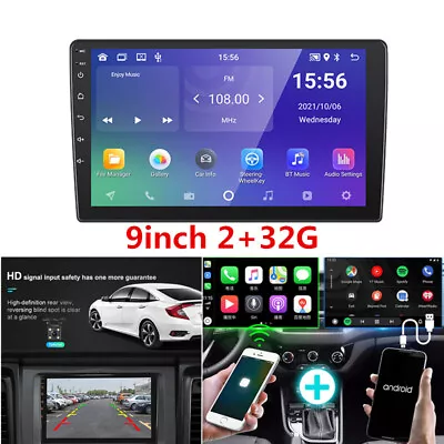 9in 2 Din Android Car Radio Autoradio Multimedia Player GPS Navi WIFI Stereo BT • $137.45