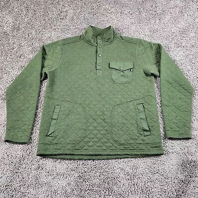 Marmot Jacket Mens Large L Green Quilted Snap Wool Pullover Long Sleeve Pockets • $29.98