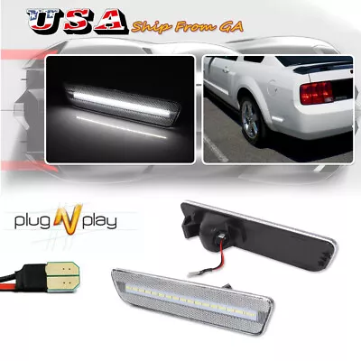 2PCS Rear Side Fender Marker Blinker Clear White LED Lamp For 05-09 Ford Mustang • $19.99