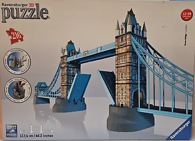 New London Tower Bridge 3D Puzzle 216 Pcs 46.2  2012 Ravensburger NIB • $14.99