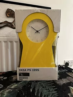 Ikea Clock PS 1995 Yellow Shelf Key Hole Shape Wall Storage Rare Retro • £60