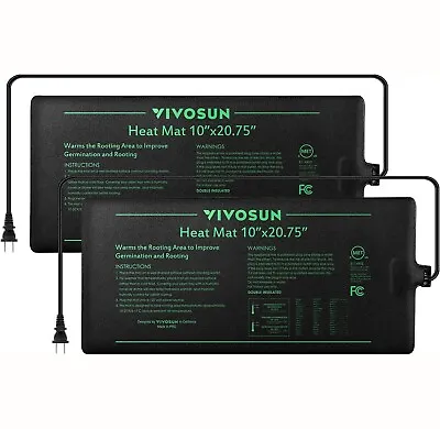 VIVOSUN 2 Packs Seedling Heat Mat 10  X 20.75  Warm Hydroponic Plant Germination • $19.99