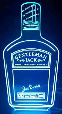 $35 • Buy Gentleman Jack Daniels Bottle, Acrylic Edge Lit Light, LED Lamp Base, Bar Signs