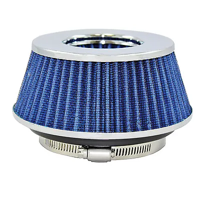 Small Blue Universal Cone Intake Air Filter 2.625  L X 6  W Inlet 3  3.5  Or 4   • $26.99