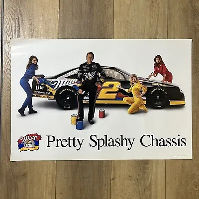 Vtg 1995 Miller Racing Rusty Wallace Pretty Splashy Chassis Poster 20x30 Nascar • $11.99