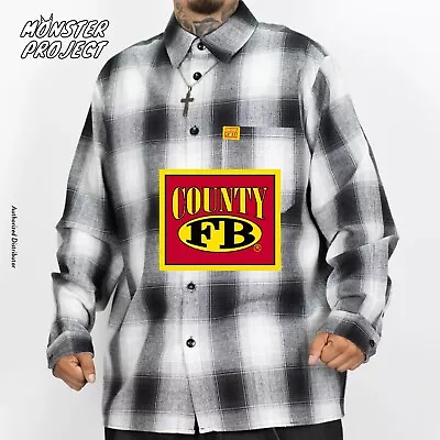 Fb County Mens Classic Long Sleeve Flannel Shirt Plaid Checker Shirt Hip Hop • $37.95