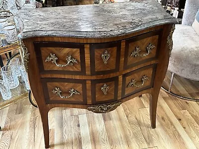 18th Century Louis XV Gil Bronze Mounted Marble Top Two Drawer Commode Chest • $1850