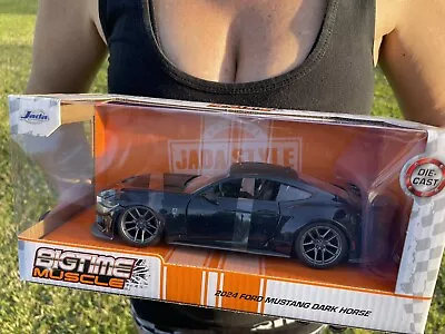 Jada Toys 2024 Bigtime Muscle Black 2024 Ford Mustang Dark Horse 1:24 Scale • $39.99