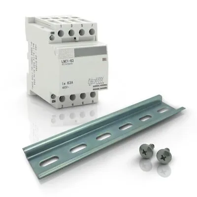 Shopcorp 60A 4 Pole Normally Open Contactor - 110-120V Coil Rail And 2 Screws • $71.99