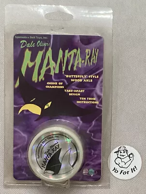 Spintastics Original Manta-Ray Yo-Yo By Dale Oliver Wood Axel In White Vintage • $22.90