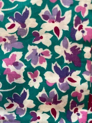 Dressmaking Fabric Possibly Liberty Greens And Pinks Cotton • £4.20