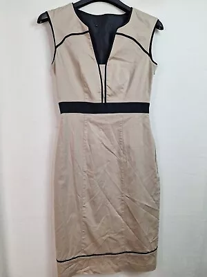 Ladies Size 10 Beige V-neck Bodycon Casual Dress • $9.82
