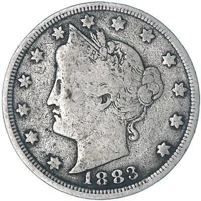 1883 (P) Liberty V Nickel No Cents Very Good VG • $10.79