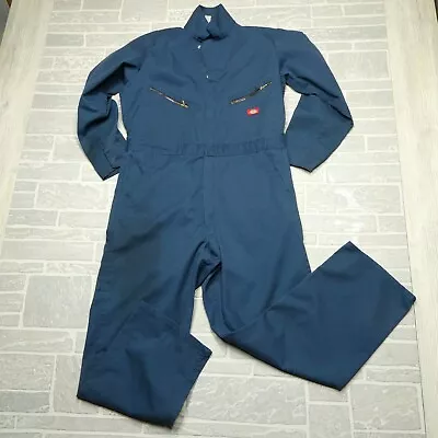 Dickies Coverall Size Mens Large  Blue Full Zip One Mechanic Jumpsuit VINTAGE • $47.44