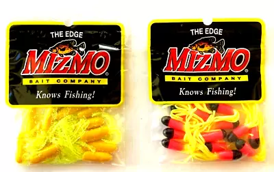 MIZMO Soft Plastic Crappie Tube 1.75  Gold Yellow 15ct & 1.5  Blk Pink Ylw 15ct • $8.44