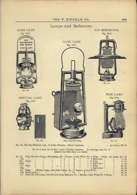 $39.99 • Buy 1894 PAPER AD 4 PG C T Ham Lantern Triangle Street Tubular Railroad Dash Driving