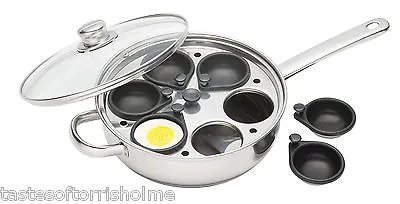Kitchen Craft Induction 6 Non Stick Cup Poached Egg Large 28cm Poacher Pan • £49.95