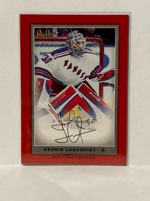 Henrik Lundqvist 2006-07 Upper Deck BeeHive Red Facsimile Signatures Card # 37 • $9