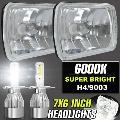 6000K 5x7  7x6  90W LED Headlights Hi/Lo Beam For Dodge D150 D250 D350 Ram 50 H4 • $79.99