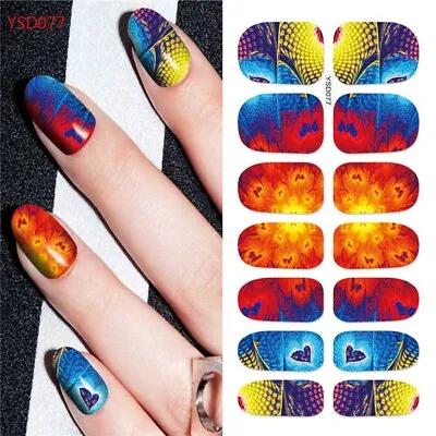 3D Nail Stickers Water Transfer Stickers Nail Art Sticker Nail Decor Full Cover • $1.91