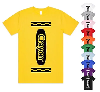 Crayon T-shirt Top World Book Day Funny Fancy Dress Adult Children's Kids Top • £11.99