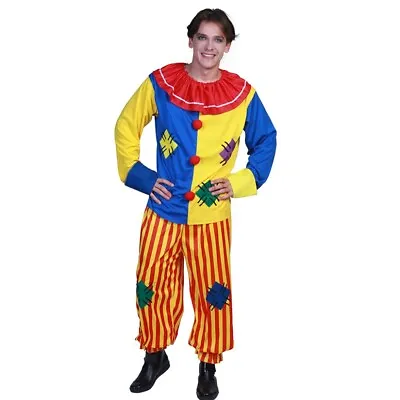 Adult Men Circus Clown Costume Colorful Suit Halloween Party Joker Role Play • $26.99
