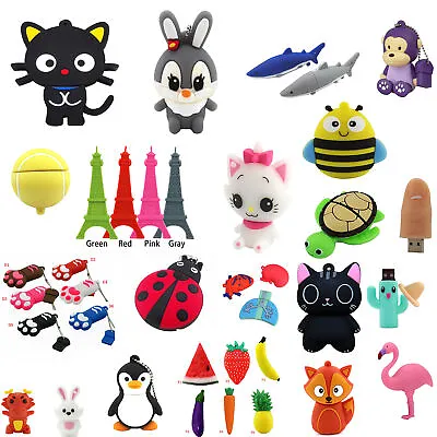 Bulk 10x 16GB Cartoon Animals Cat Penguin Pineapple USB Flash Drive Memory Stick • £31.18