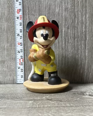 Walt Disney Ceramic 4  Figure MICKEY MOUSE Fireman Firefighter SRI LANKA (MM) • $17.99