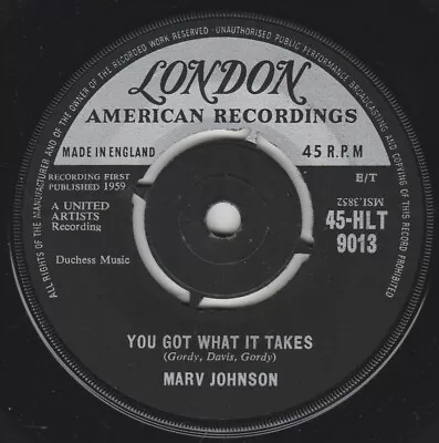 Northern MARV JOHNSON You Got What It Takes LONDON 1959 VG++ • $3.72