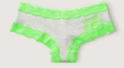 Victoria’s Secret PINK Panties Size L Lacetrim Cheekster Bright Neon Green VS • $19