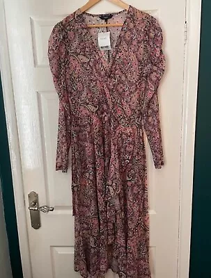 Next Multi- Coloured Paisley Print Sheer  Maxi Dress Size 12 Brand New With Tag • £8