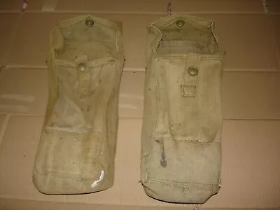 2 X VINTAGE WORLD WAR 2 ARMY ISSUE UTILITY BELT CANVAS BAGS UNIFORM ACCESSORIES • $40.72