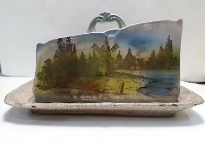 $29.95 • Buy CHEESE DISH OLD BONN Germany Franz Anton Mehlem Porcelain Covered Windmill