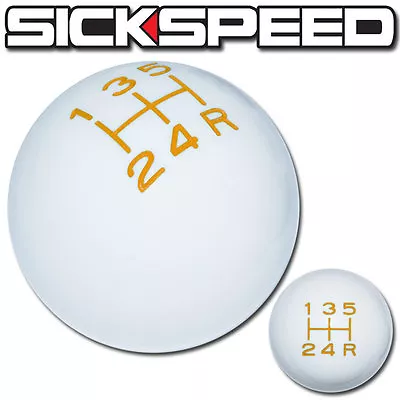 White/yellow Vintage Shift Knob 5 Speed Short Throw Shifter Selector 12x1.25 K03 • $26.88