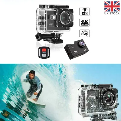 £21.39 • Buy 4K 1080P Action WiFi Camera DV Sports Camcorder Underwater Cam Waterproof UK